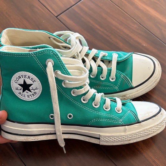 Converse Teal High-Tops (M7, W9-9.5) - Picture 1 of 6